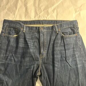 Levis 569 Jeans Mens W42 L30 Dark Wash Straight Leg Denim Whiskering